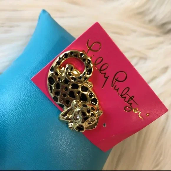 Lilly Pulitzer Leopard Gold Tone Earrings - Picture 5 of 6